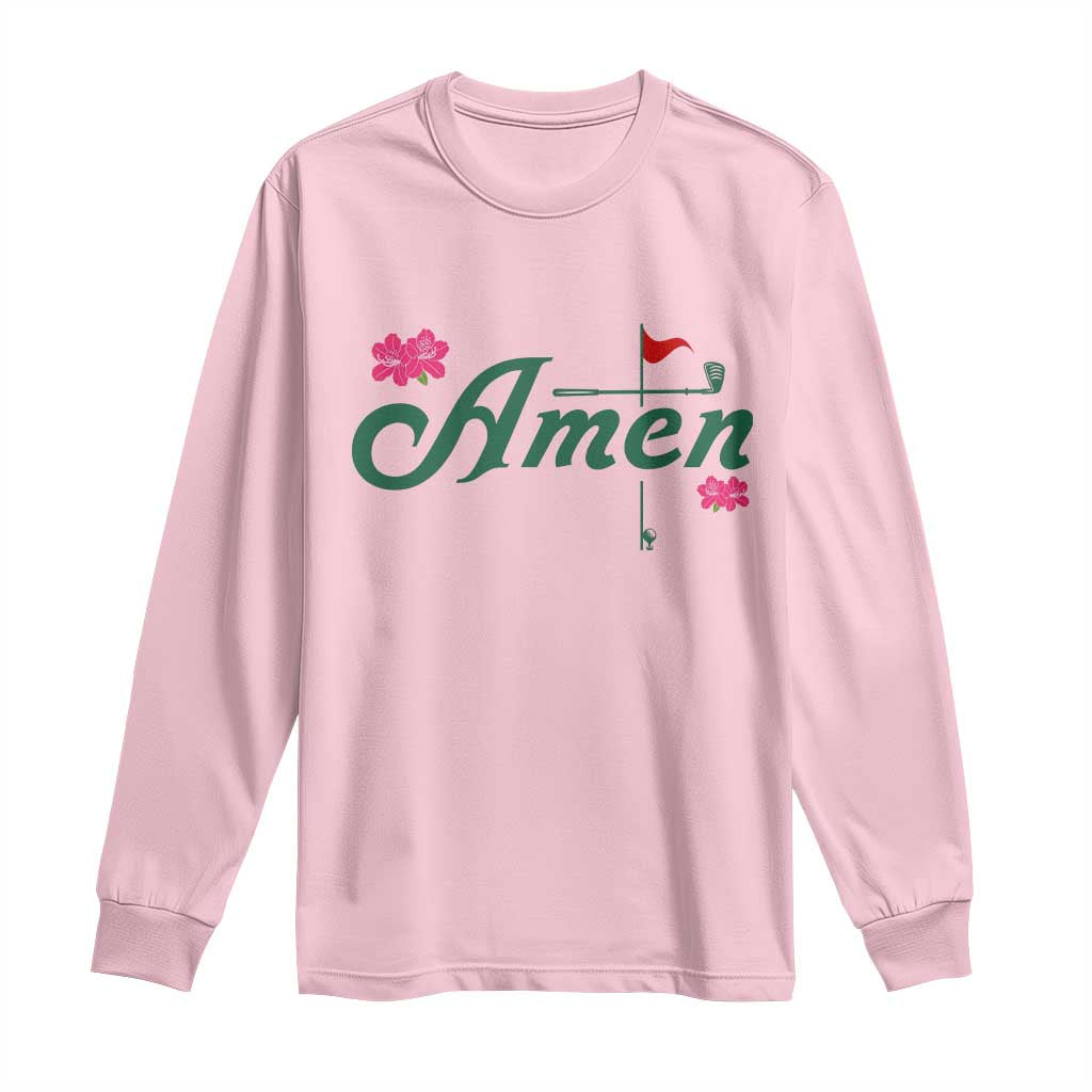 Golf Lover Amen Azalea Graphic Long Sleeve Shirt Augusta Georgia Traditions Golfing Fan TS02 Light Pink Print Your Wear