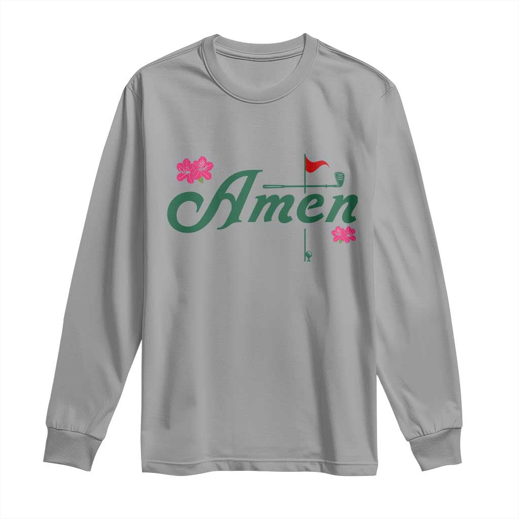 Golf Lover Amen Azalea Graphic Long Sleeve Shirt Augusta Georgia Traditions Golfing Fan TS02 Sport Gray Print Your Wear