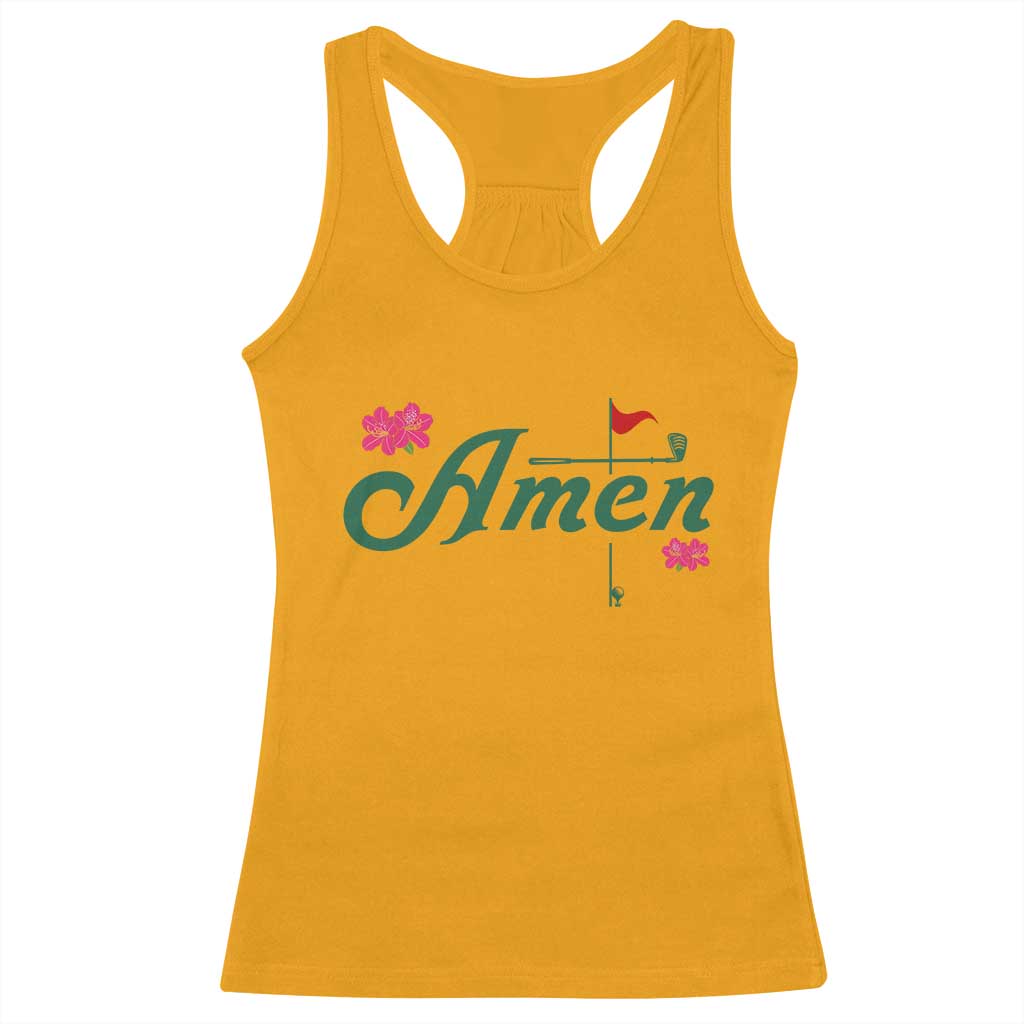 Golf Lover Amen Azalea Graphic Racerback Tank Top Augusta Georgia Traditions Golfing Fan TS02 Gold Print Your Wear