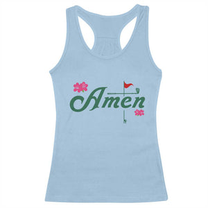 Golf Lover Amen Azalea Graphic Racerback Tank Top Augusta Georgia Traditions Golfing Fan TS02 Light Blue Print Your Wear
