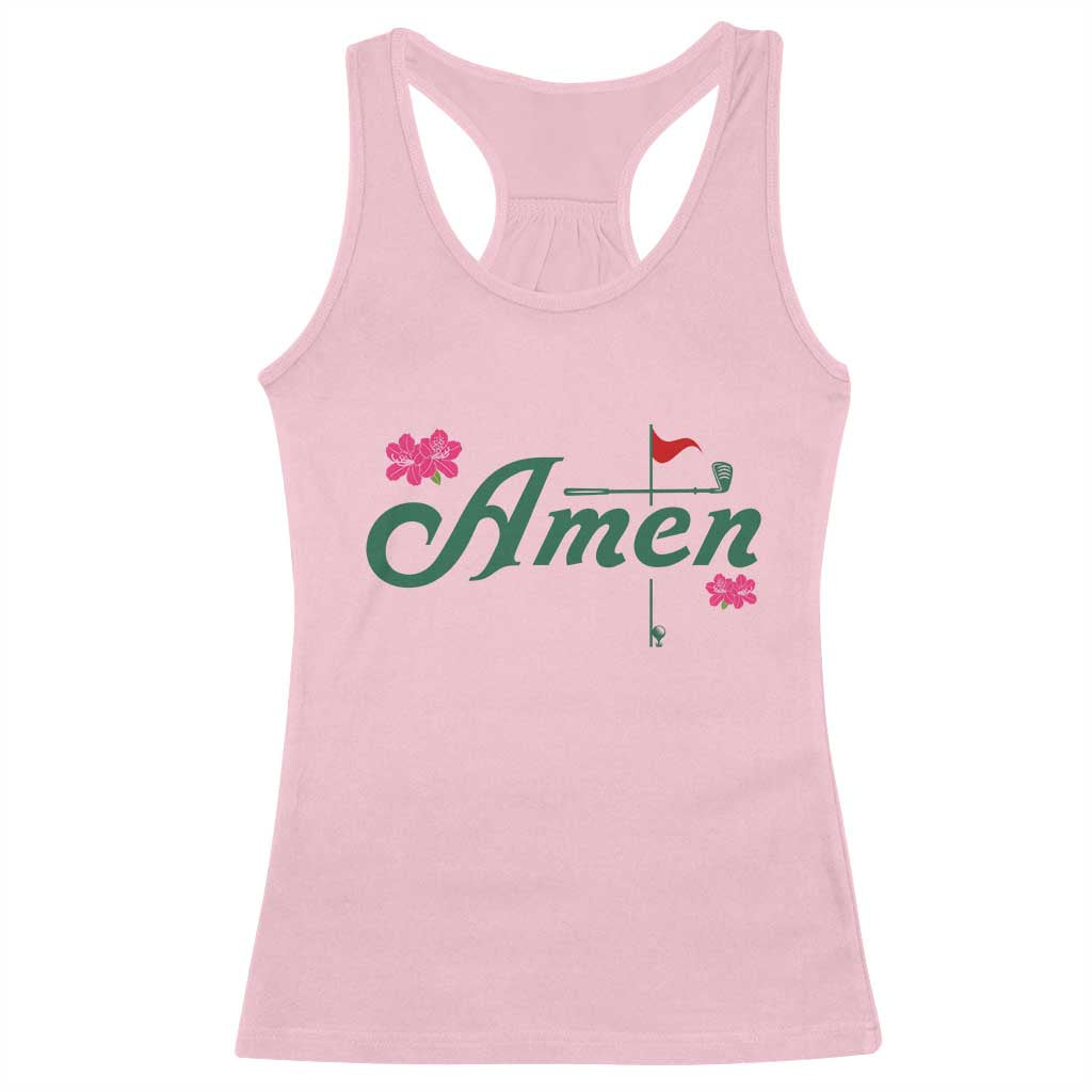 Golf Lover Amen Azalea Graphic Racerback Tank Top Augusta Georgia Traditions Golfing Fan TS02 Light Pink Print Your Wear