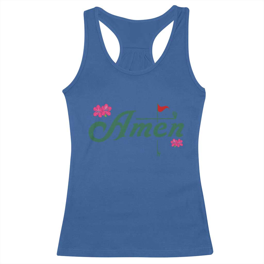 Golf Lover Amen Azalea Graphic Racerback Tank Top Augusta Georgia Traditions Golfing Fan TS02 Royal Blue Print Your Wear