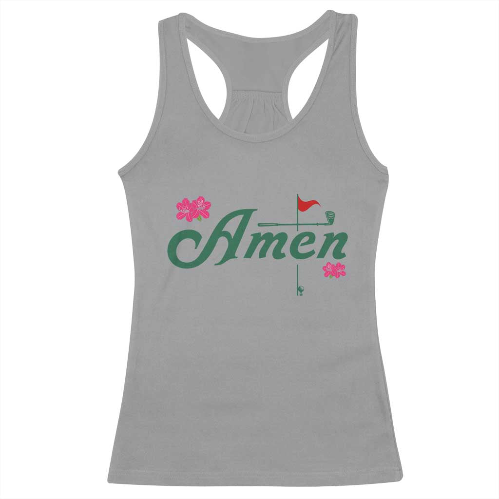 Golf Lover Amen Azalea Graphic Racerback Tank Top Augusta Georgia Traditions Golfing Fan TS02 Sport Gray Print Your Wear