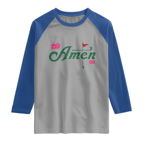 Golf Lover Amen Azalea Graphic Raglan Shirt Augusta Georgia Traditions Golfing Fan TS02 Sport Gray Royal Print Your Wear