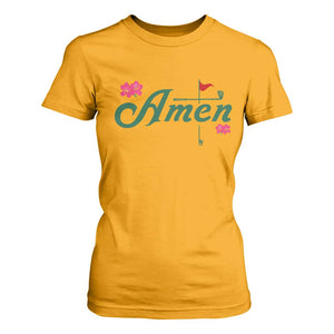 Golf Lover Amen Azalea Graphic T Shirt For Women Augusta Georgia Traditions Golfing Fan TS02 Gold Print Your Wear