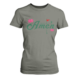 Golf Lover Amen Azalea Graphic T Shirt For Women Augusta Georgia Traditions Golfing Fan TS02 Military Green Print Your Wear