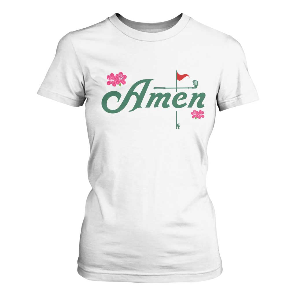 Golf Lover Amen Azalea Graphic T Shirt For Women Augusta Georgia Traditions Golfing Fan TS02 White Print Your Wear