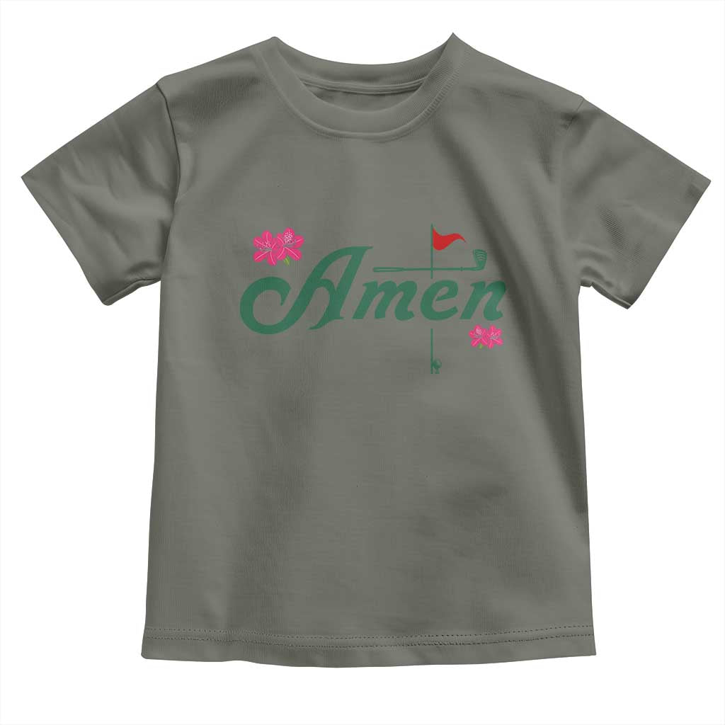 Golf Lover Amen Azalea Graphic Toddler T Shirt Augusta Georgia Traditions Golfing Fan TS02 Military Green Print Your Wear