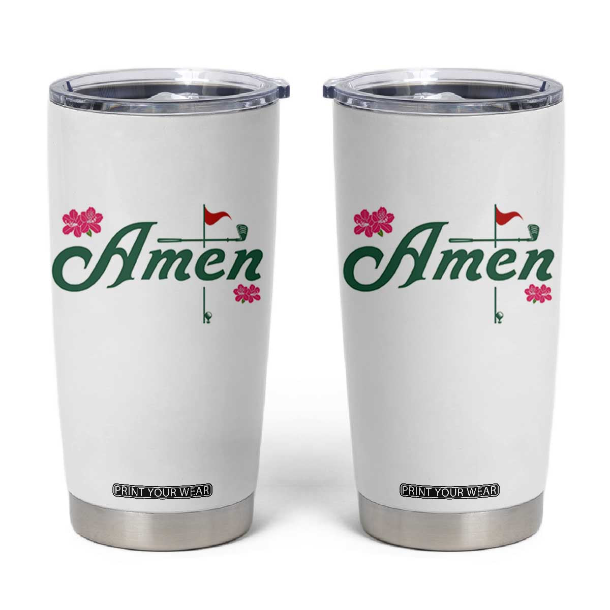 Golf Lover Amen Azalea Graphic Tumbler Cup Augusta Georgia Traditions Golfing Fan TS02 White Print Your Wear