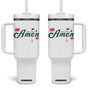 Golf Lover Amen Azalea Graphic Tumbler With Handle Augusta Georgia Traditions Golfing Fan TS02 One Size: 40 oz White Print Your Wear