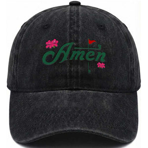 Golf Lover Amen Azalea Graphic Washed Cotton Baseball Cap Augusta Georgia Traditions Golfing Fan TS02 Print Your Wear