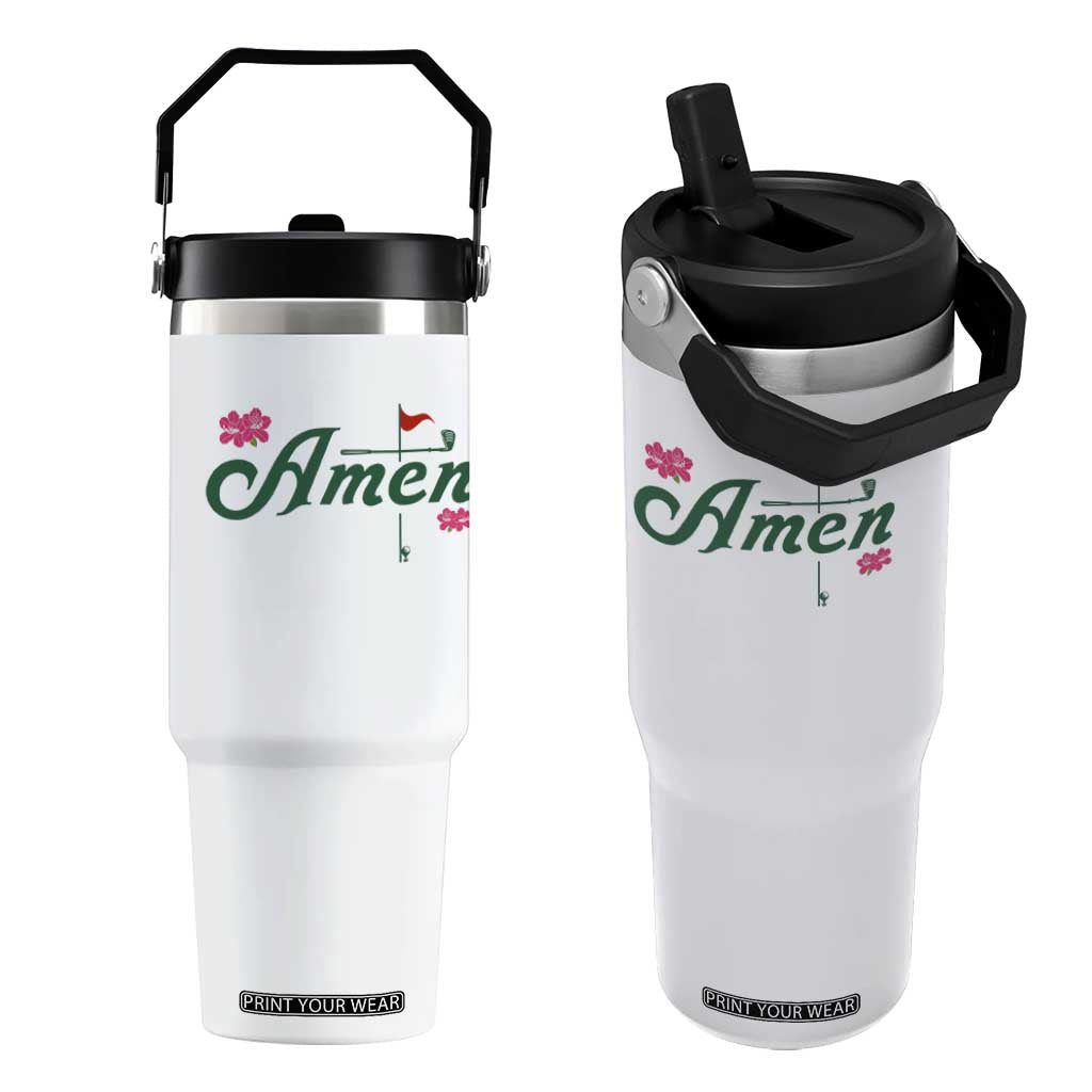 Golf Lover Amen Azalea Graphic Flip Straw Tumbler Augusta Georgia Traditions Golfing Fan TS02 One Size: 30 oz White Print Your Wear