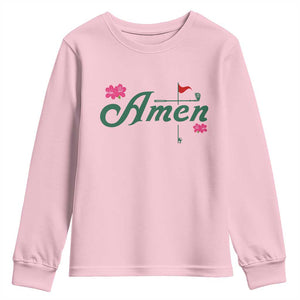 Golf Lover Amen Azalea Graphic Youth Sweatshirt Augusta Georgia Traditions Golfing Fan TS02 Light Pink Print Your Wear