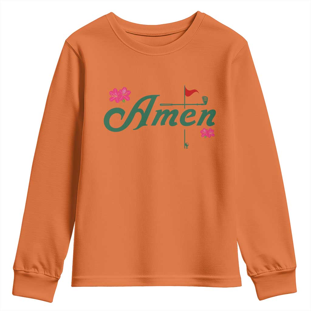 Golf Lover Amen Azalea Graphic Youth Sweatshirt Augusta Georgia Traditions Golfing Fan TS02 Orange Print Your Wear