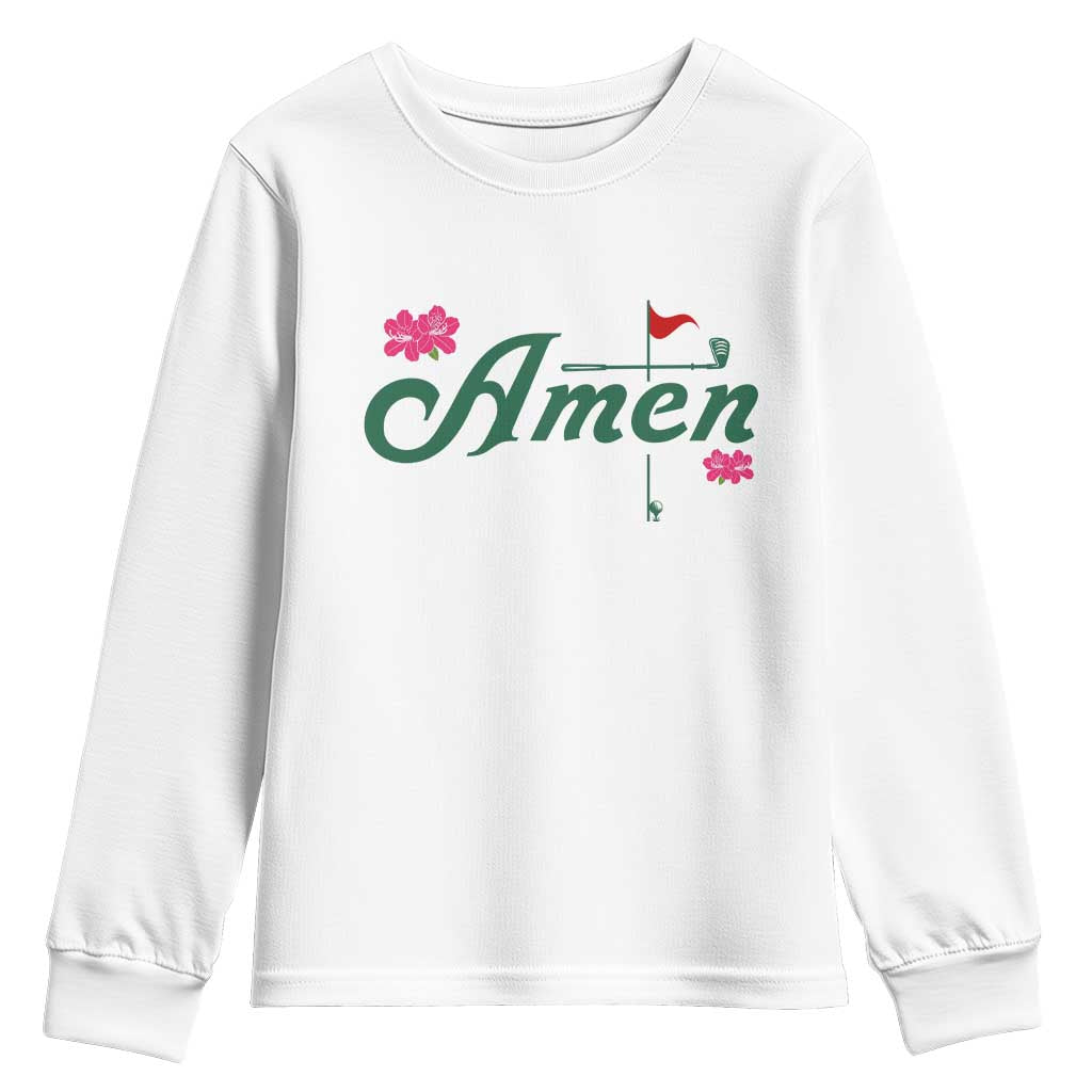 Golf Lover Amen Azalea Graphic Youth Sweatshirt Augusta Georgia Traditions Golfing Fan TS02 White Print Your Wear