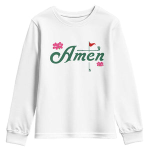 Golf Lover Amen Azalea Graphic Youth Sweatshirt Augusta Georgia Traditions Golfing Fan TS02 White Print Your Wear