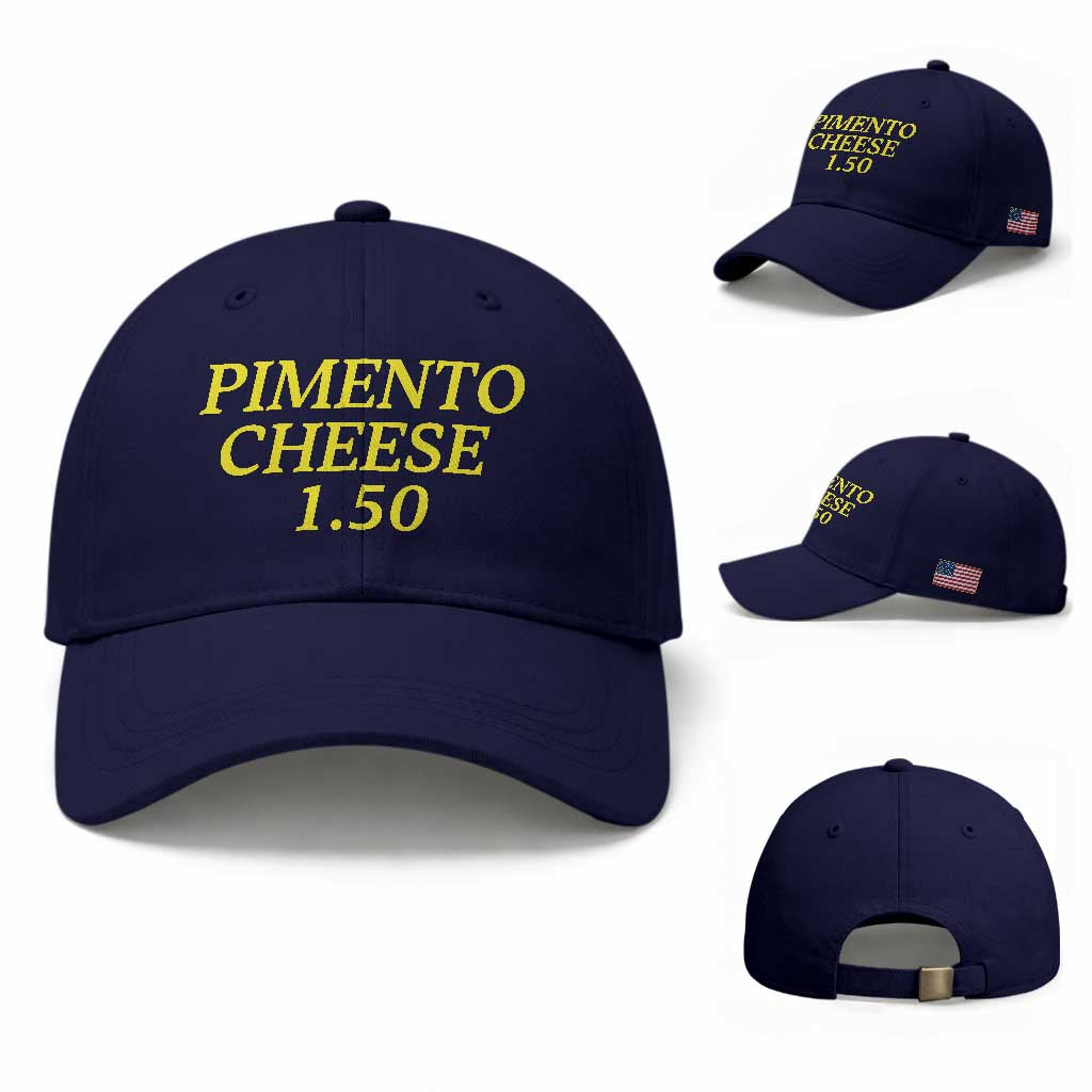 Pimento Cheese One Fifty Funny Golf Snack Baseball Cap - Georgia Golfing Traditions Lover Humor TS02 Baseball Cap Universal Fit Navy Print Your Wear