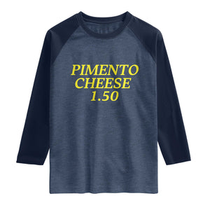 Pimento Cheese One Fifty Funny Golf Snack Raglan Shirt Georgia Golfing Traditions Lover Humor TS02 Heather Denim Navy Print Your Wear