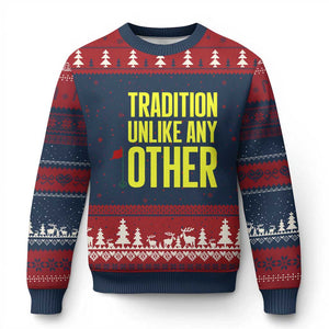 Tradition Unlike Any Other Georgia Golfing Ugly Christmas Sweater for Golf Lover Augusta Sports TS02 Navy Red Print Your Wear