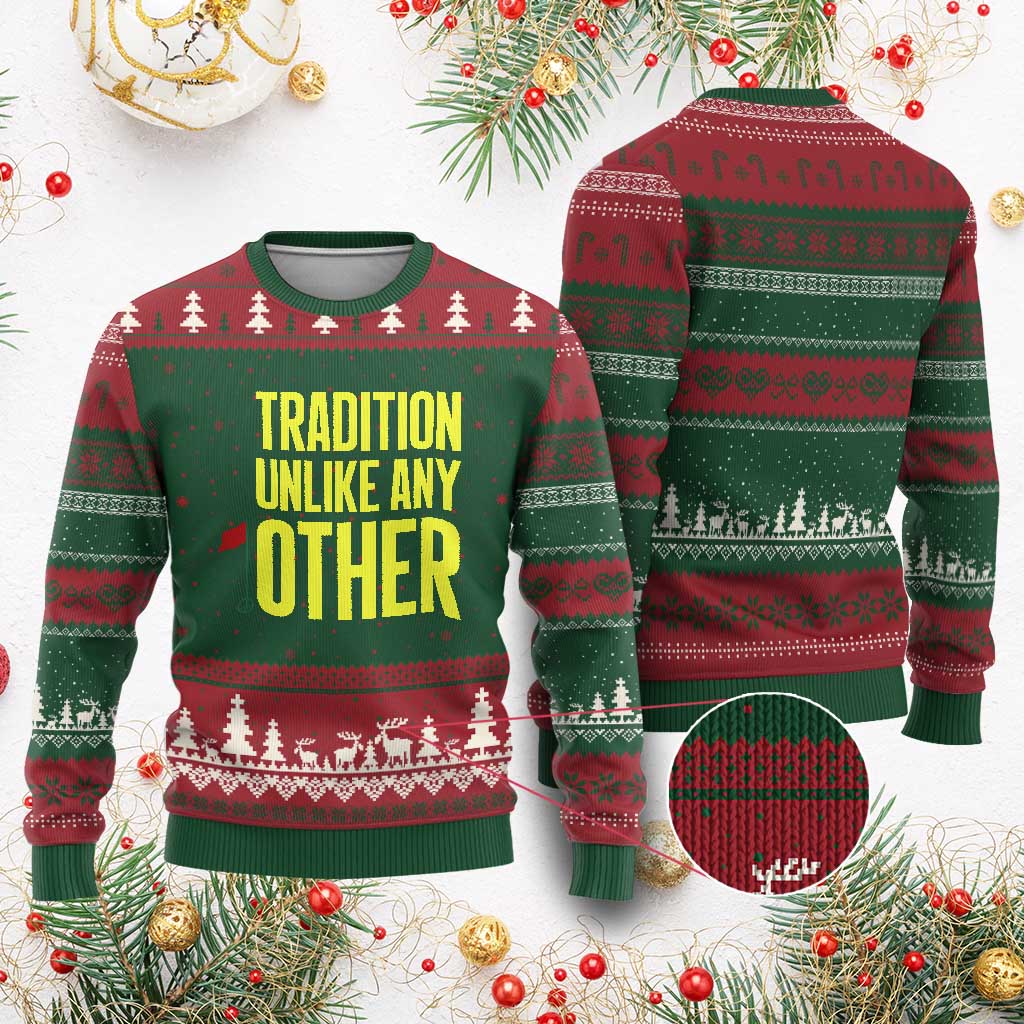 Tradition Unlike Any Other Georgia Golfing Ugly Christmas Sweater for Golf Lover Augusta Sports TS02 Red Green Print Your Wear