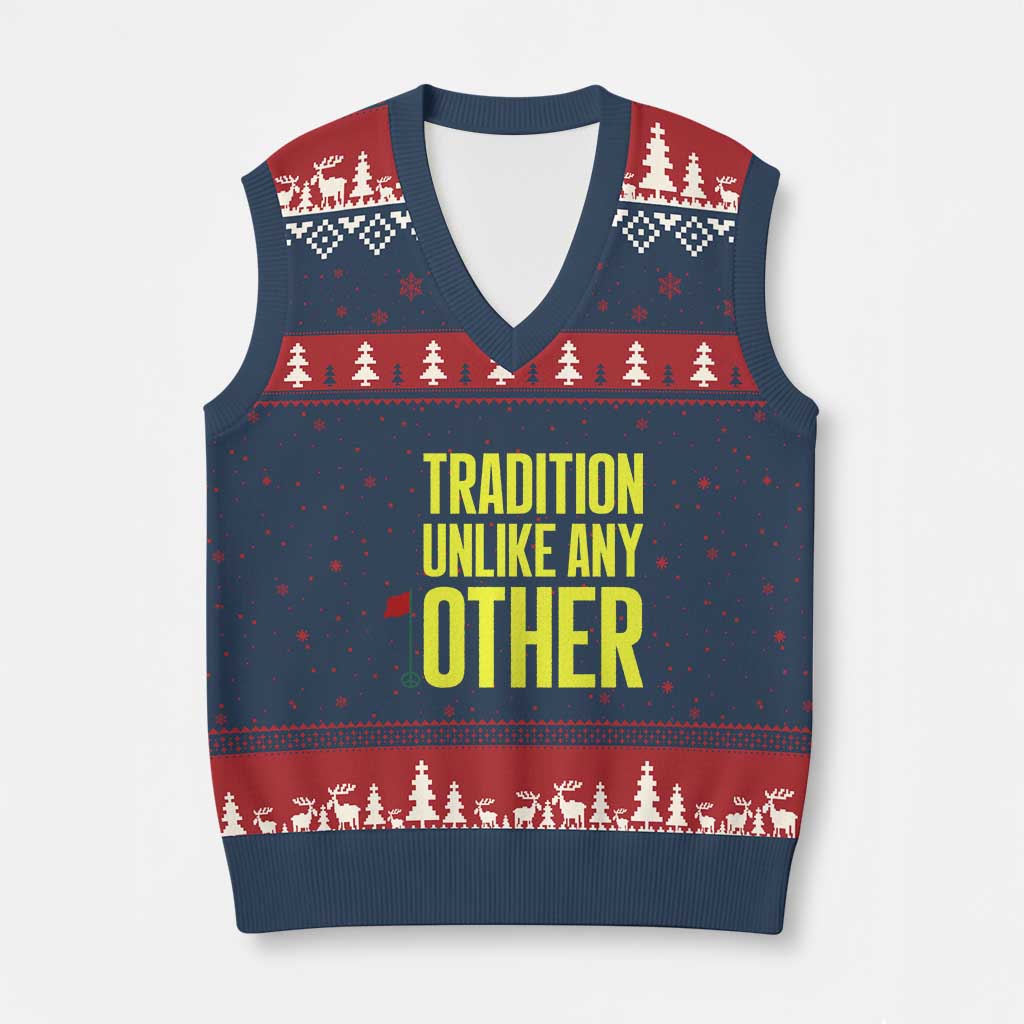 Tradition Unlike Any Other Georgia Golfing V-Neck Knit Sweater Vest for Golf Lover Augusta Sports TS02 Navy Red Print Your Wear
