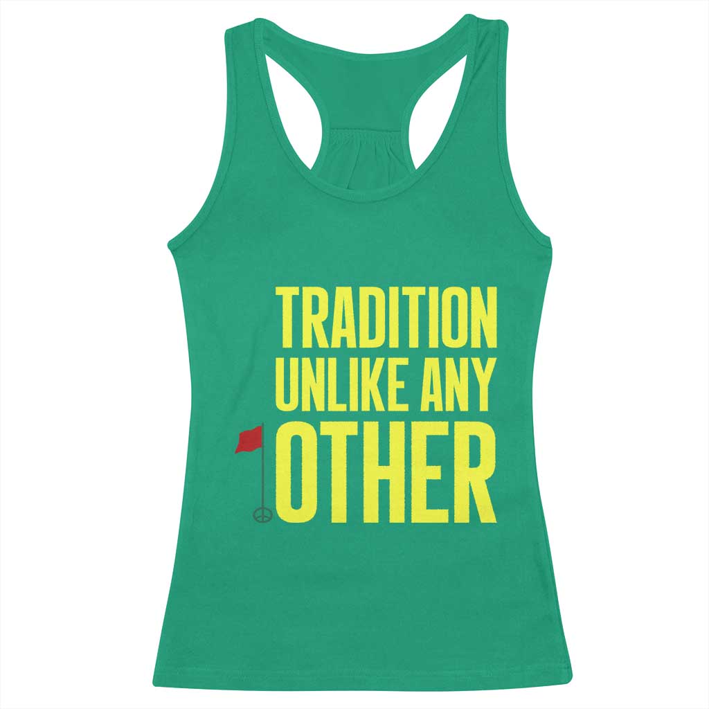 Tradition Unlike Any Other Georgia Golfing Racerback Tank Top for Golf Lover Augusta Sports TS02 Irish Green Print Your Wear