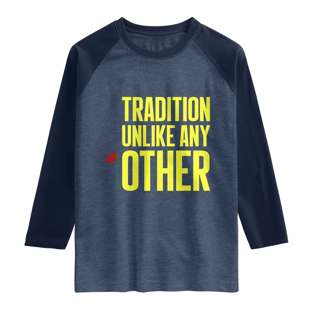 Tradition Unlike Any Other Georgia Golfing Raglan Shirt for Golf Lover Augusta Sports TS02 Heather Denim Navy Print Your Wear