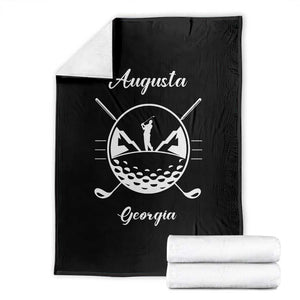 Augusta Georgia Golfing Lover Throw Blanket Southern Sports Traditions Retro Varsity Golf Fan TS02 Black Print Your Wear