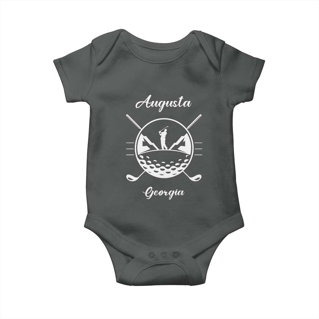 Augusta Georgia Golfing Lover Baby Onesie Southern Sports Traditions Retro Varsity Golf Fan TS02 Dark Heather Print Your Wear