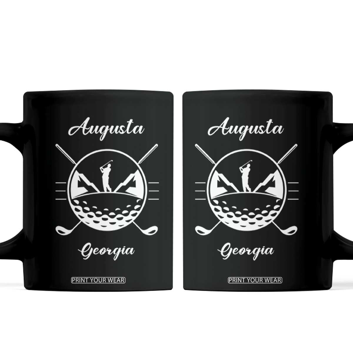 Augusta Georgia Golfing Lover Coffee Mug Southern Sports Traditions Retro Varsity Golf Fan TS02 Black Print Your Wear