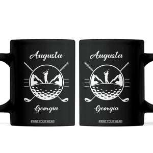 Augusta Georgia Golfing Lover Coffee Mug Southern Sports Traditions Retro Varsity Golf Fan TS02 Black Print Your Wear