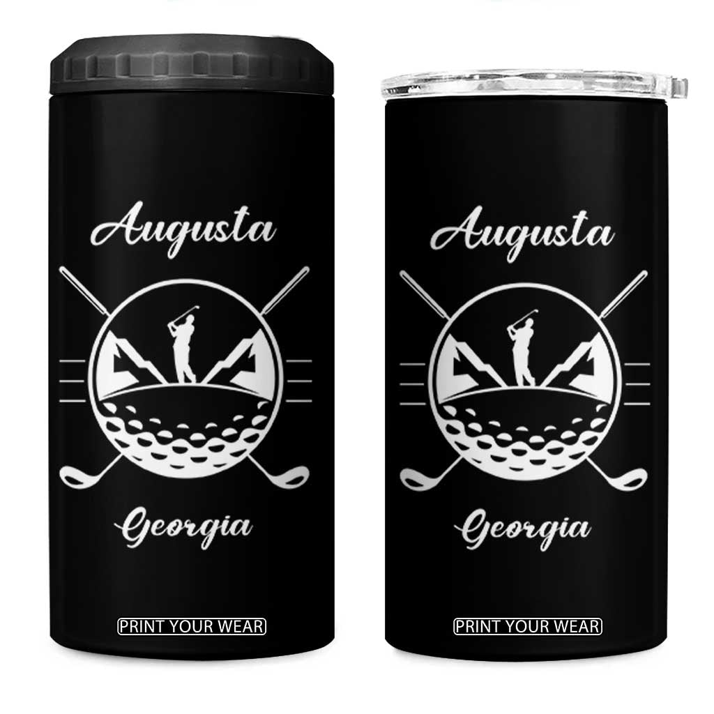 Augusta Georgia Golfing Lover 4 in 1 Can Cooler Tumbler Southern Sports Traditions Retro Varsity Golf Fan TS02 One Size: 16 oz Black Print Your Wear
