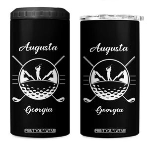 Augusta Georgia Golfing Lover 4 in 1 Can Cooler Tumbler Southern Sports Traditions Retro Varsity Golf Fan TS02 One Size: 16 oz Black Print Your Wear
