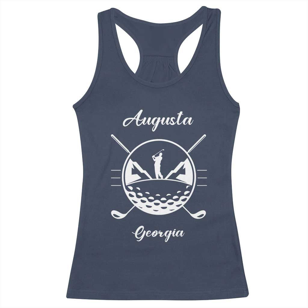 Augusta Georgia Golfing Lover Racerback Tank Top Southern Sports Traditions Retro Varsity Golf Fan TS02 Navy Print Your Wear