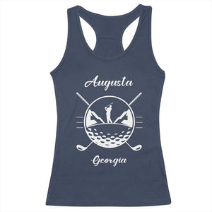 Augusta Georgia Golfing Lover Racerback Tank Top Southern Sports Traditions Retro Varsity Golf Fan TS02 Navy Print Your Wear