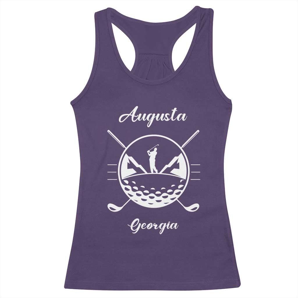 Augusta Georgia Golfing Lover Racerback Tank Top Southern Sports Traditions Retro Varsity Golf Fan TS02 Purple Print Your Wear