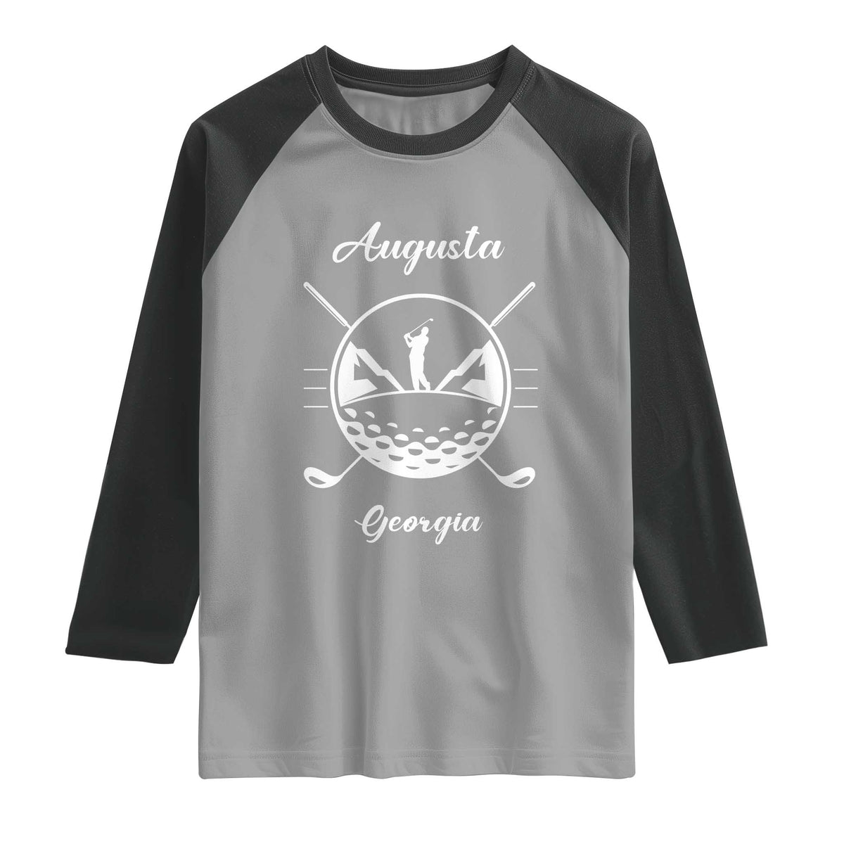 Augusta Georgia Golfing Lover Raglan Shirt Southern Sports Traditions Retro Varsity Golf Fan TS02 Sport Gray Black Print Your Wear
