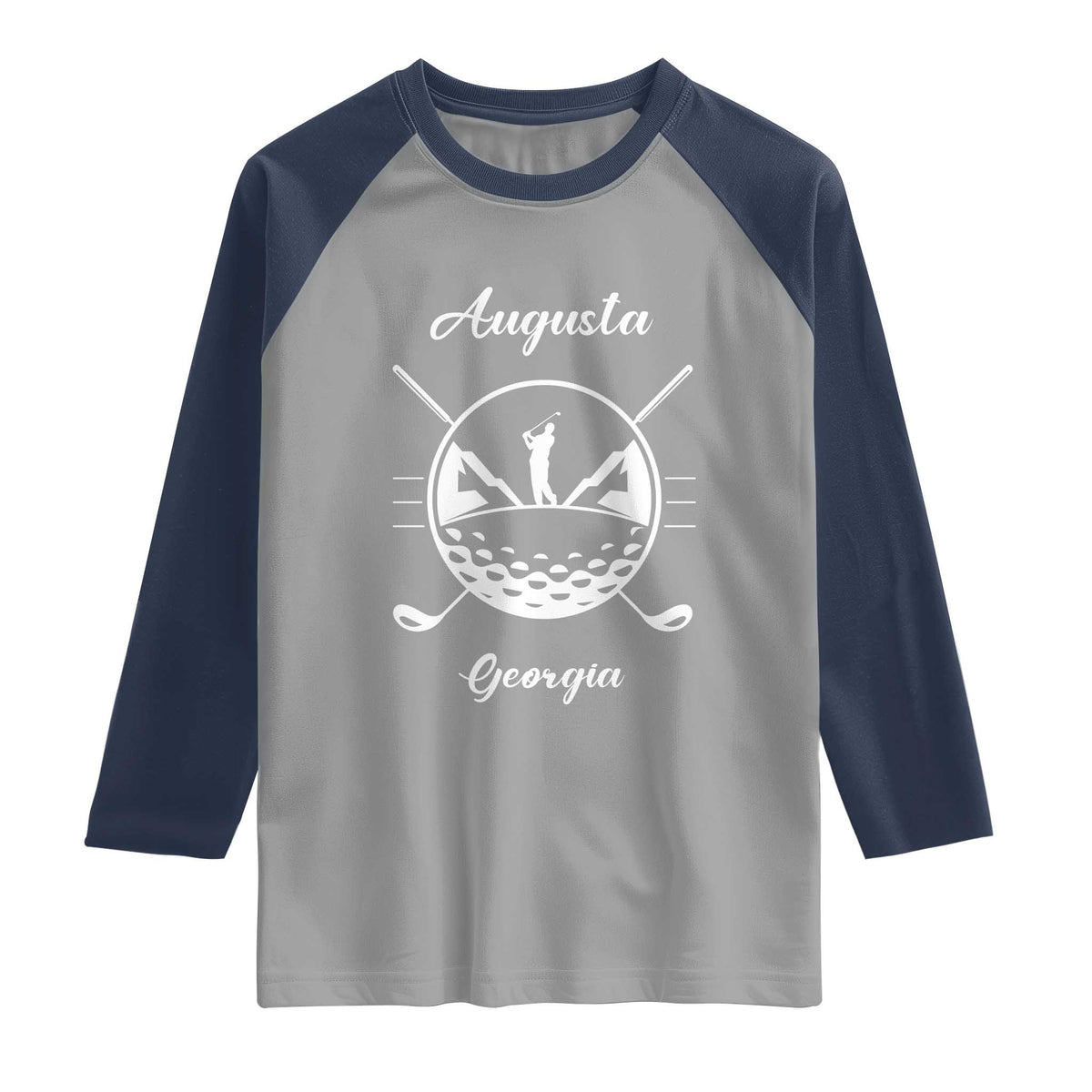 Augusta Georgia Golfing Lover Raglan Shirt Southern Sports Traditions Retro Varsity Golf Fan TS02 Sport Gray Navy Print Your Wear