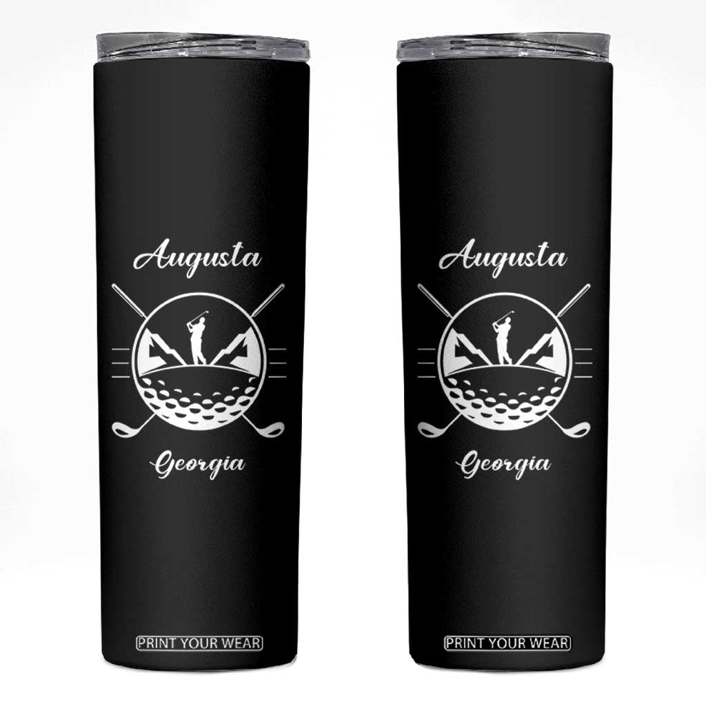 Augusta Georgia Golfing Lover Skinny Tumbler Southern Sports Traditions Retro Varsity Golf Fan TS02 Black Print Your Wear