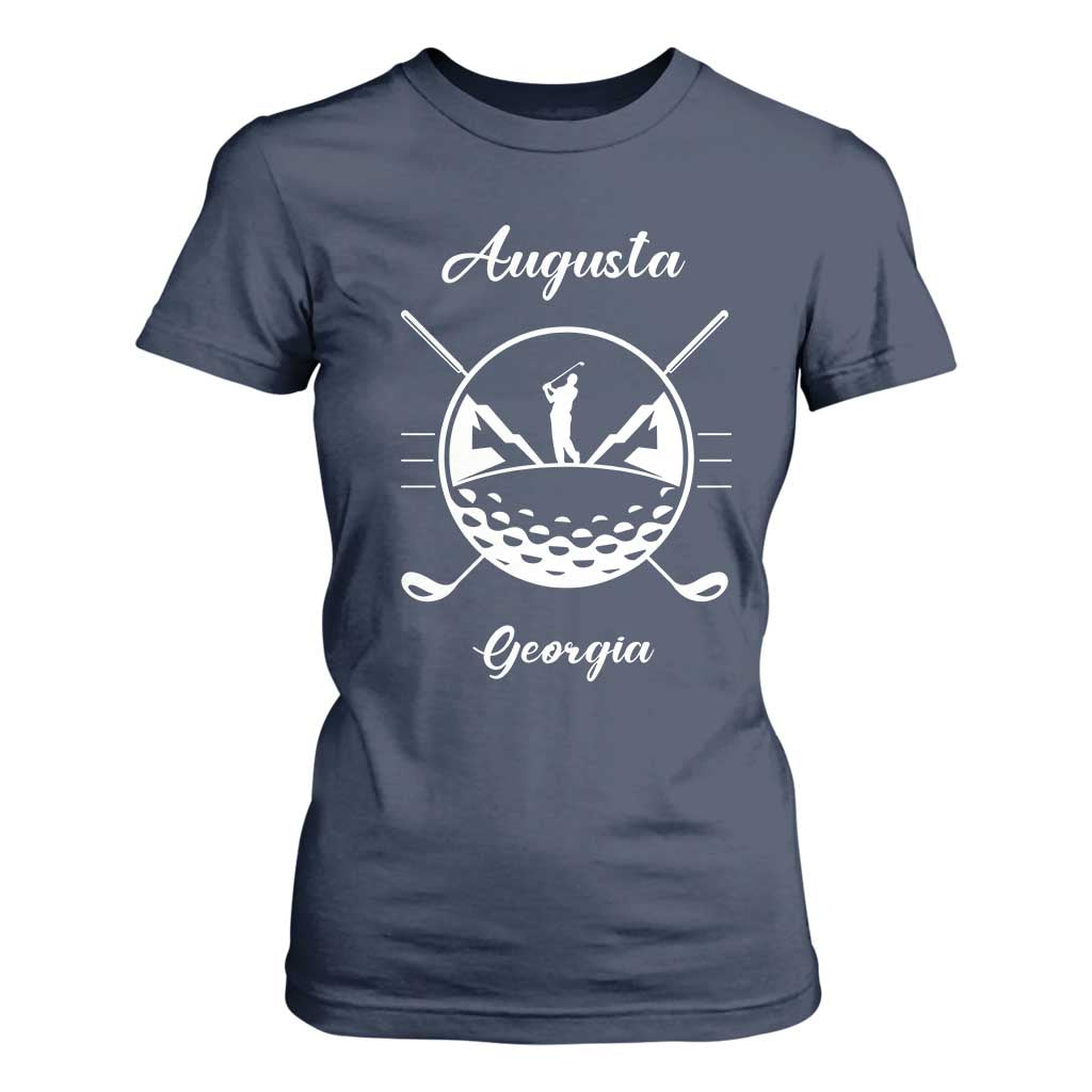 Augusta Georgia Golfing Lover T Shirt For Women Southern Sports Traditions Retro Varsity Golf Fan TS02 Navy Print Your Wear