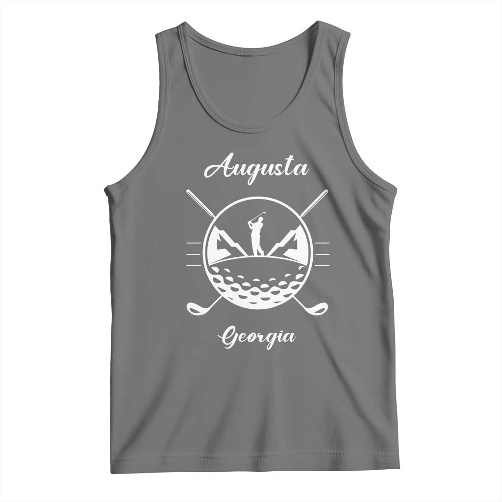 Augusta Georgia Golfing Lover Tank Top Southern Sports Traditions Retro Varsity Golf Fan TS02 Black Heather Print Your Wear
