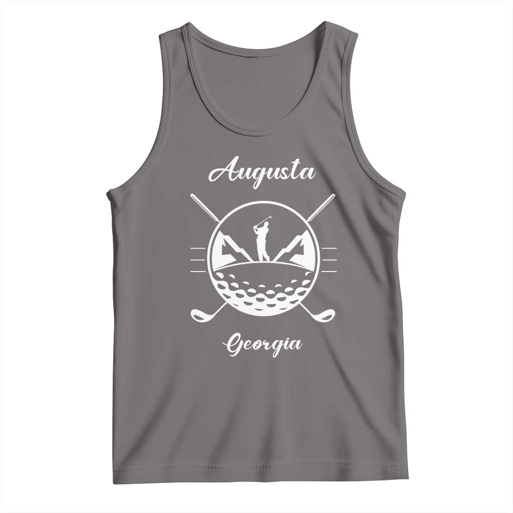 Augusta Georgia Golfing Lover Tank Top Southern Sports Traditions Retro Varsity Golf Fan TS02 Deep Heather Print Your Wear