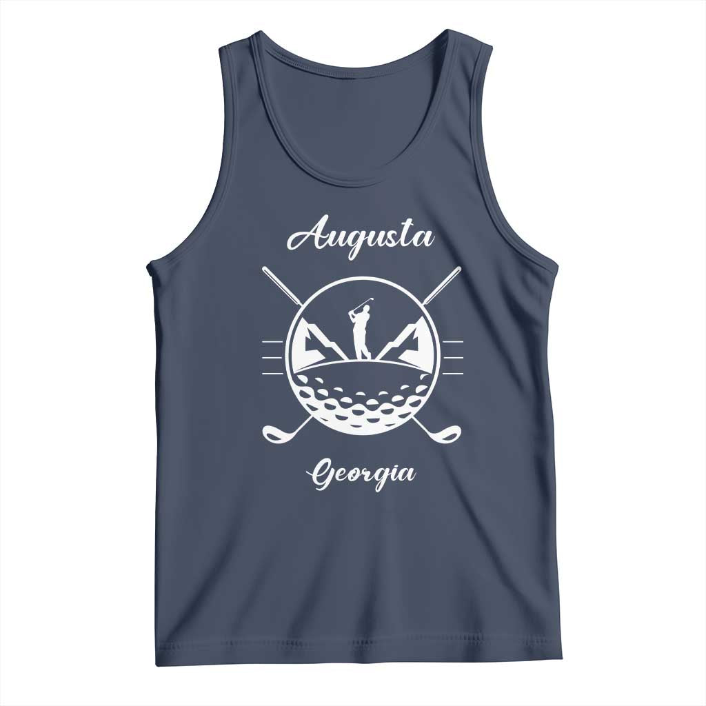 Augusta Georgia Golfing Lover Tank Top Southern Sports Traditions Retro Varsity Golf Fan TS02 Navy Print Your Wear