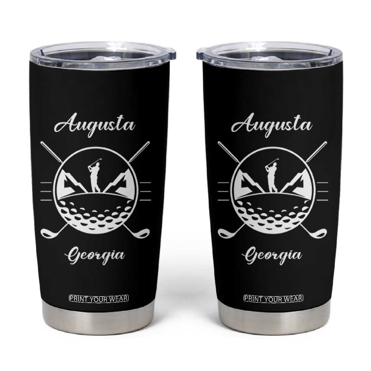 Augusta Georgia Golfing Lover Tumbler Cup Southern Sports Traditions Retro Varsity Golf Fan TS02 Black Print Your Wear