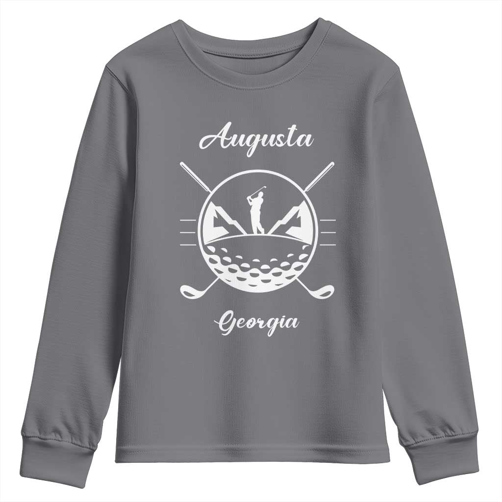 Augusta Georgia Golfing Lover Youth Sweatshirt Southern Sports Traditions Retro Varsity Golf Fan TS02 Charcoal Print Your Wear