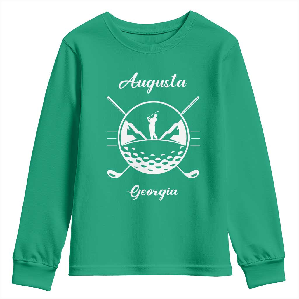 Augusta Georgia Golfing Lover Youth Sweatshirt Southern Sports Traditions Retro Varsity Golf Fan TS02 Irish Green Print Your Wear