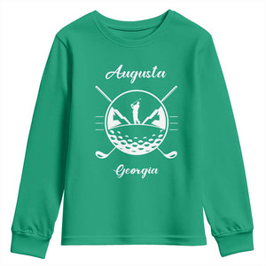 Augusta Georgia Golfing Lover Youth Sweatshirt Southern Sports Traditions Retro Varsity Golf Fan TS02 Irish Green Print Your Wear