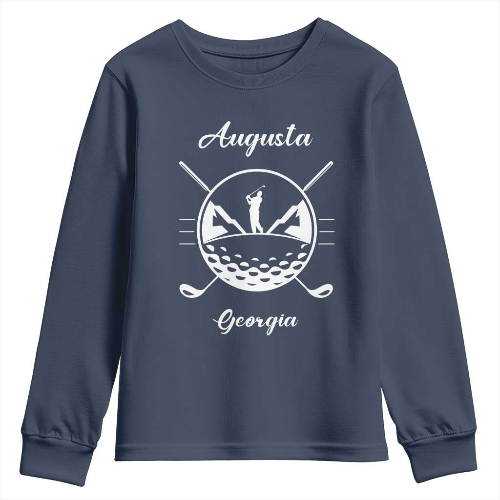 Augusta Georgia Golfing Lover Youth Sweatshirt Southern Sports Traditions Retro Varsity Golf Fan TS02 Navy Print Your Wear