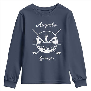 Augusta Georgia Golfing Lover Youth Sweatshirt Southern Sports Traditions Retro Varsity Golf Fan TS02 Navy Print Your Wear