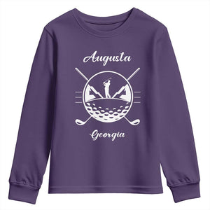 Augusta Georgia Golfing Lover Youth Sweatshirt Southern Sports Traditions Retro Varsity Golf Fan TS02 Purple Print Your Wear
